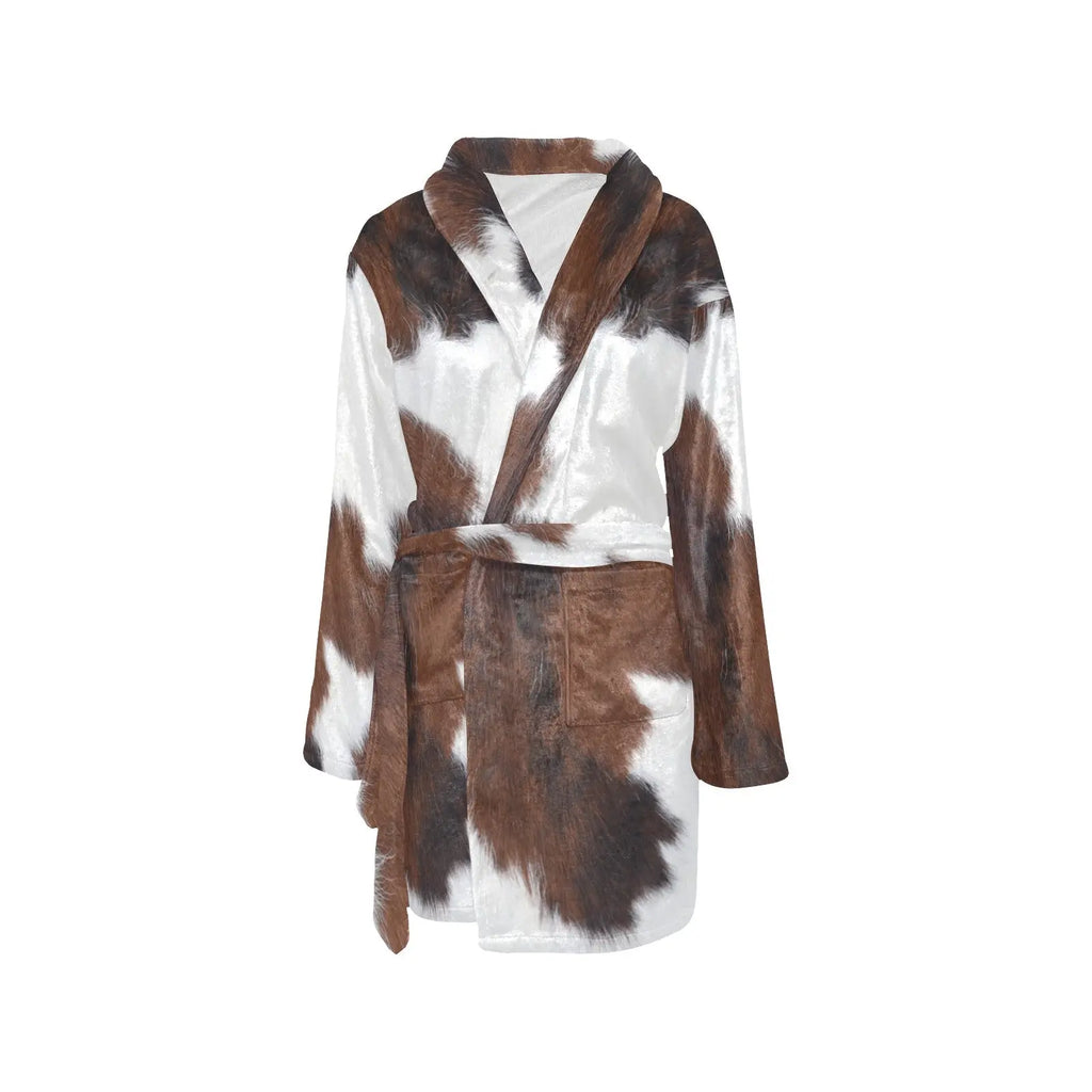 Cowhide Print Women's Western Bath Robe Baha Ranch Western Wear