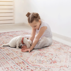 NAAR MAVAL Beige Washable Rug 5x8 Area Rug (Beige, 5' x 8')