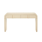 TREXM Modern Console Table with 2 Storage Drawers, Fluted Entryway Table with Rounded Silhouette for Hallway Living Room and Entryway (Apricot Cream)