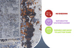 NAAR PAYAS Collection 8X10 Ivory / Blue / Abstract Area Rug