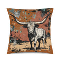 Baha Ranch Lonesome Longhorn Velvety Soft Pillow Case Made in America Baha Ranch Western Wear