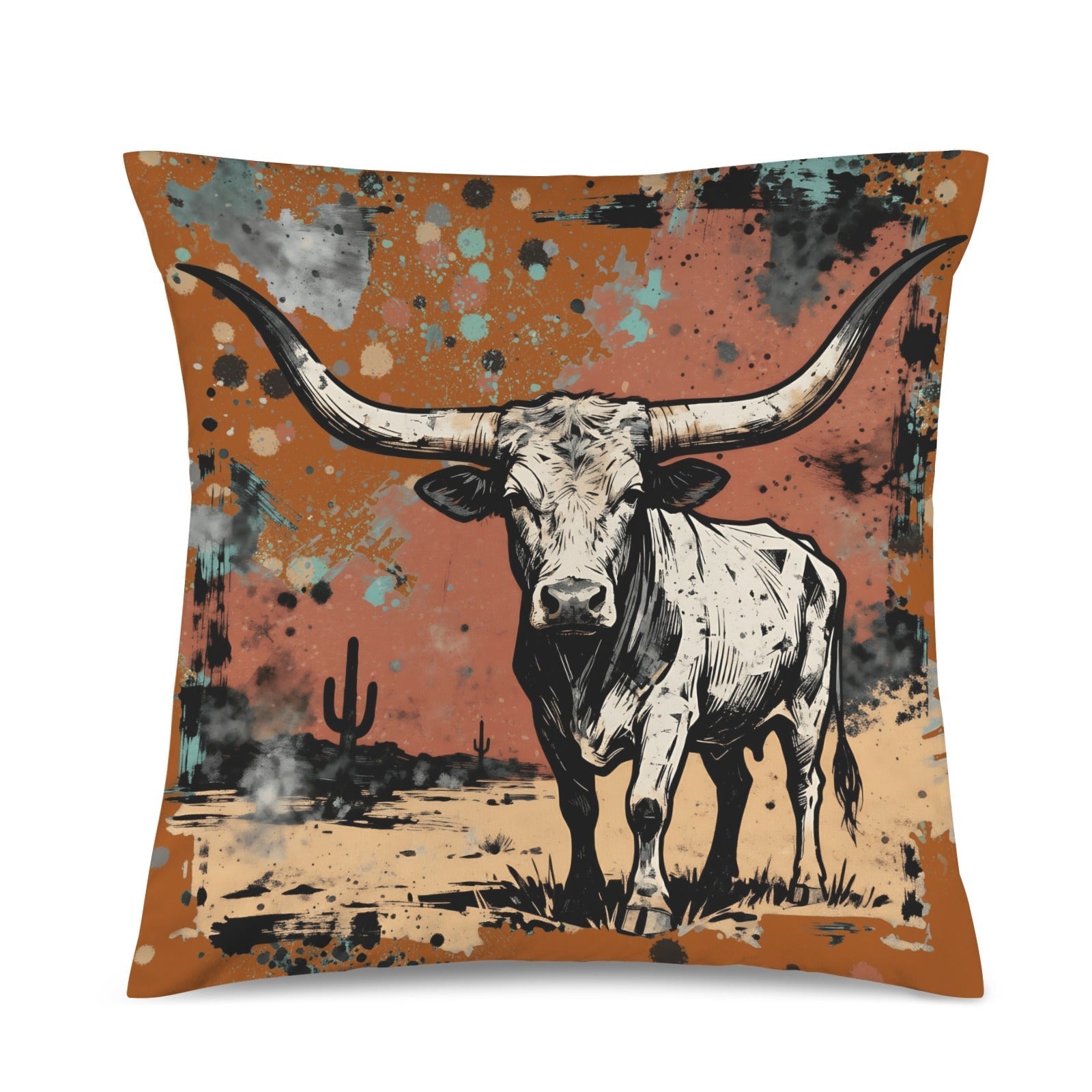 Baha Ranch Lonesome Longhorn Velvety Soft Pillow Case Made in America Baha Ranch Western Wear