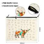 Baha Ranch Brand Longhorn Pack of 5 bags Cosmetic Bag Made in America Baha Ranch Western Wear