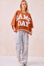 BiBi Gameday Patchwork Stitch Detail French Terry Top