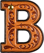 Monogrammed Initial Western Leather Look Saddle Longhorn Cowboy Cowgirl Kitchen Dish Towels Made in America Baha Ranch Western Wear
