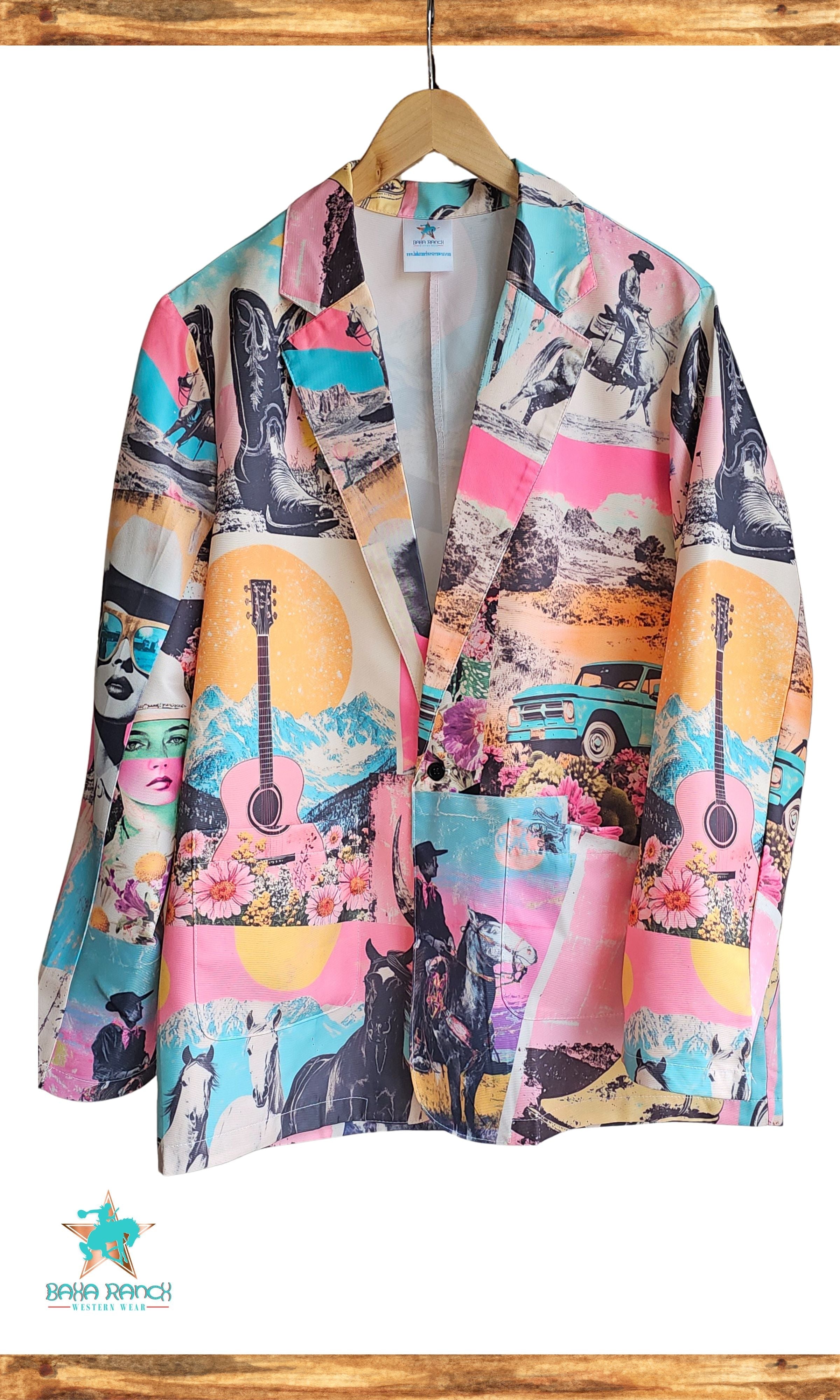 Baha Ranch Retro Pop Western Collage Blazer Baha Ranch Western Wear