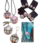3d Western Cowgirl Cowboy Highland Cow Theme - Necklace, Purse Charm, Earrings, Keychain, Magnet Baha Ranch Western Wear