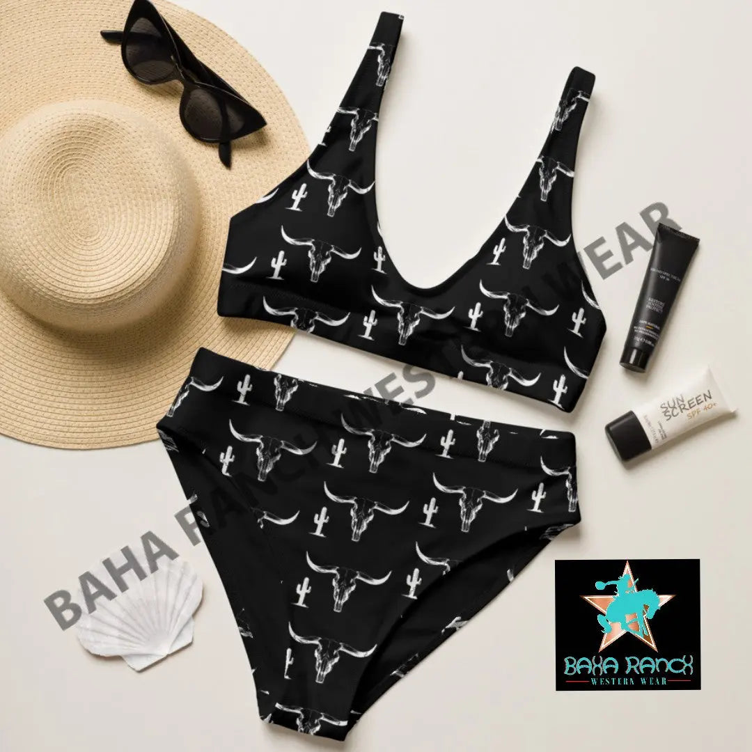 Yeehaw White Bullhead Cactus Bikini Baha Ranch Western Wear