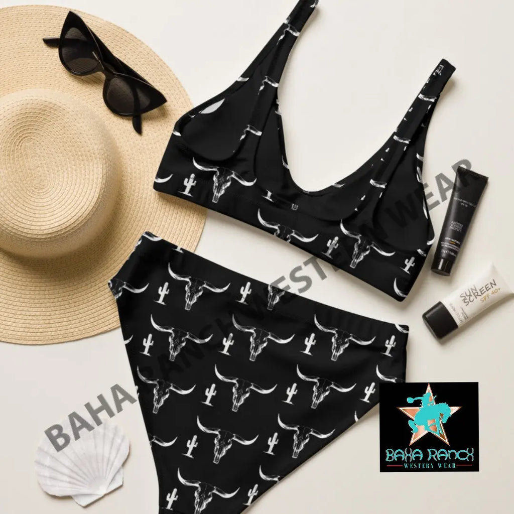 Yeehaw White Bullhead Cactus Bikini Baha Ranch Western Wear