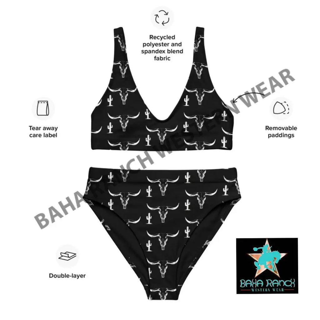 Yeehaw White Bullhead Cactus Bikini Baha Ranch Western Wear