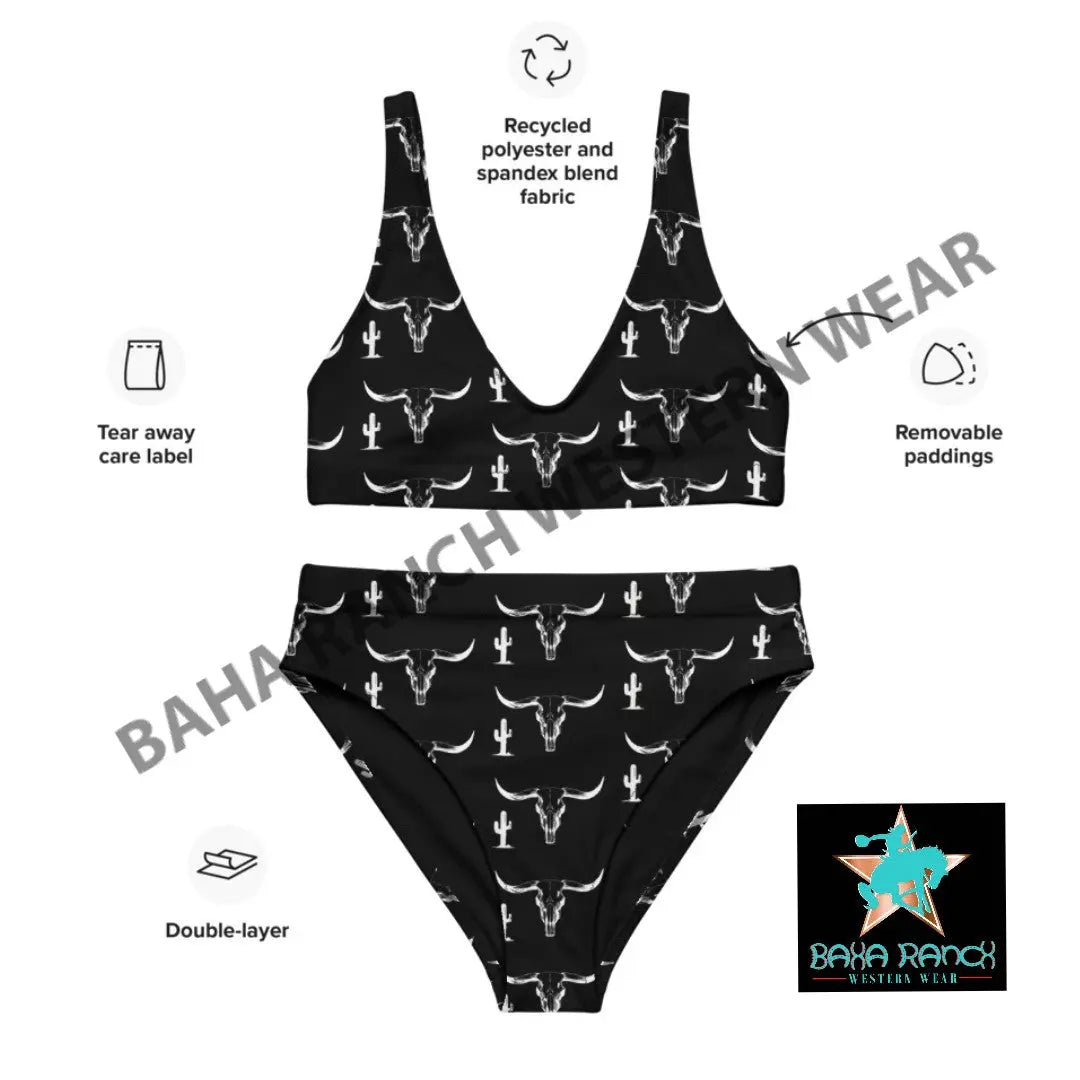 Yeehaw White Bullhead Cactus Bikini Baha Ranch Western Wear