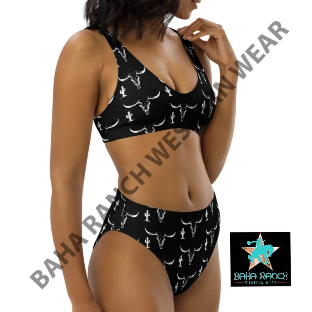 Yeehaw White Bullhead Cactus Bikini Baha Ranch Western Wear
