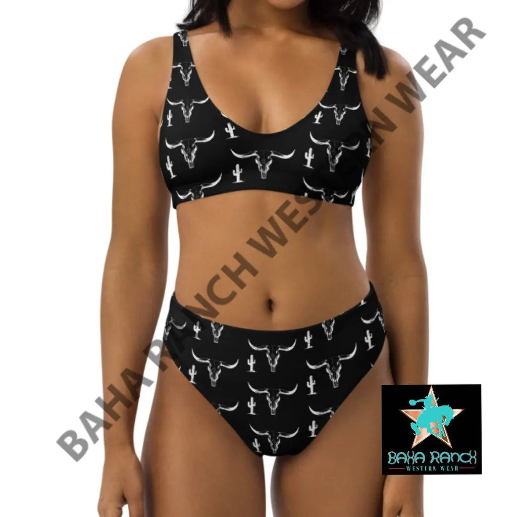 Yeehaw White Bullhead Cactus Bikini Baha Ranch Western Wear