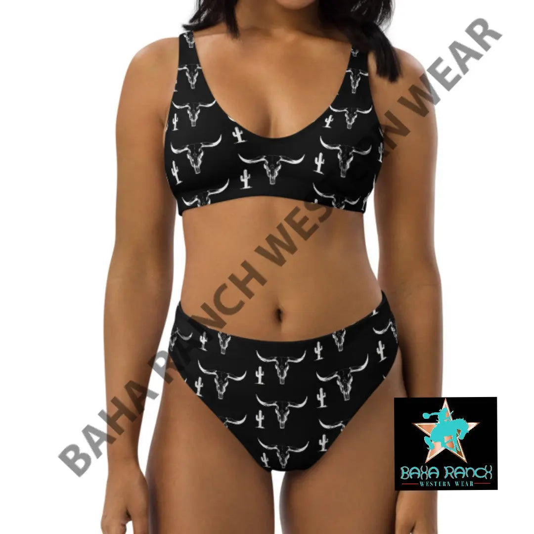 Yeehaw White Bullhead Cactus Bikini Baha Ranch Western Wear