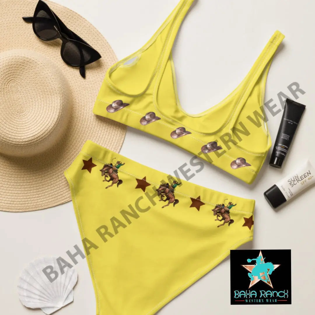 Yeehaw Mustard Bronc Buster Yeehaw Bikini Baha Ranch Western Wear