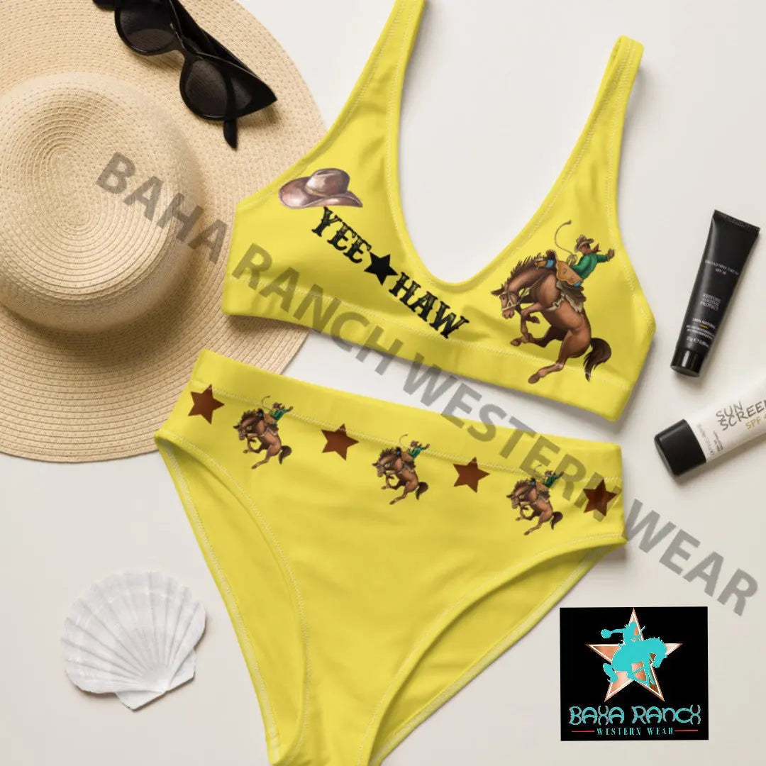 Yeehaw Mustard Bronc Buster Yeehaw Bikini Baha Ranch Western Wear
