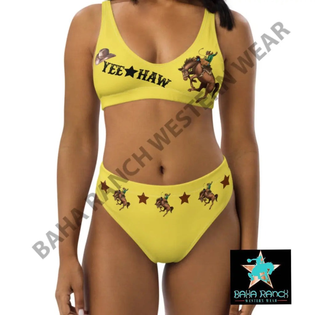 Yeehaw Mustard Bronc Buster Yeehaw Bikini Baha Ranch Western Wear