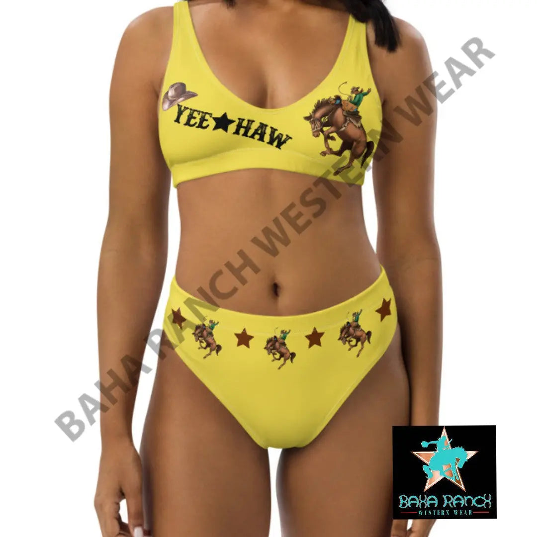 Yeehaw Mustard Bronc Buster Yeehaw Bikini Baha Ranch Western Wear