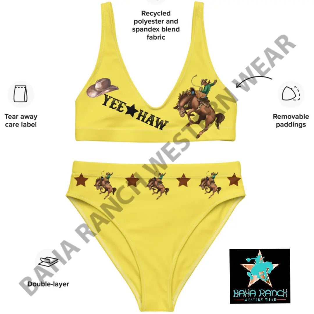 Yeehaw Mustard Bronc Buster Yeehaw Bikini Baha Ranch Western Wear