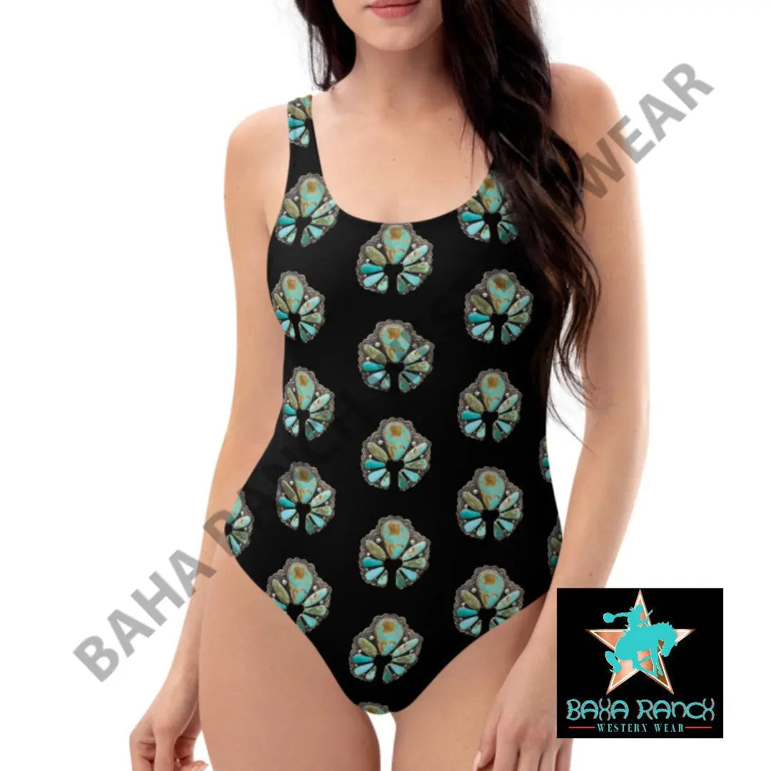 Yeehaw Black Naja One Piece Swimsuit Baha Ranch Western Wear