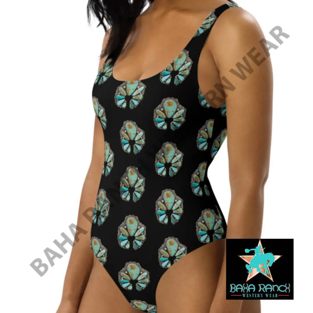 Yeehaw Black Naja One Piece Swimsuit Baha Ranch Western Wear