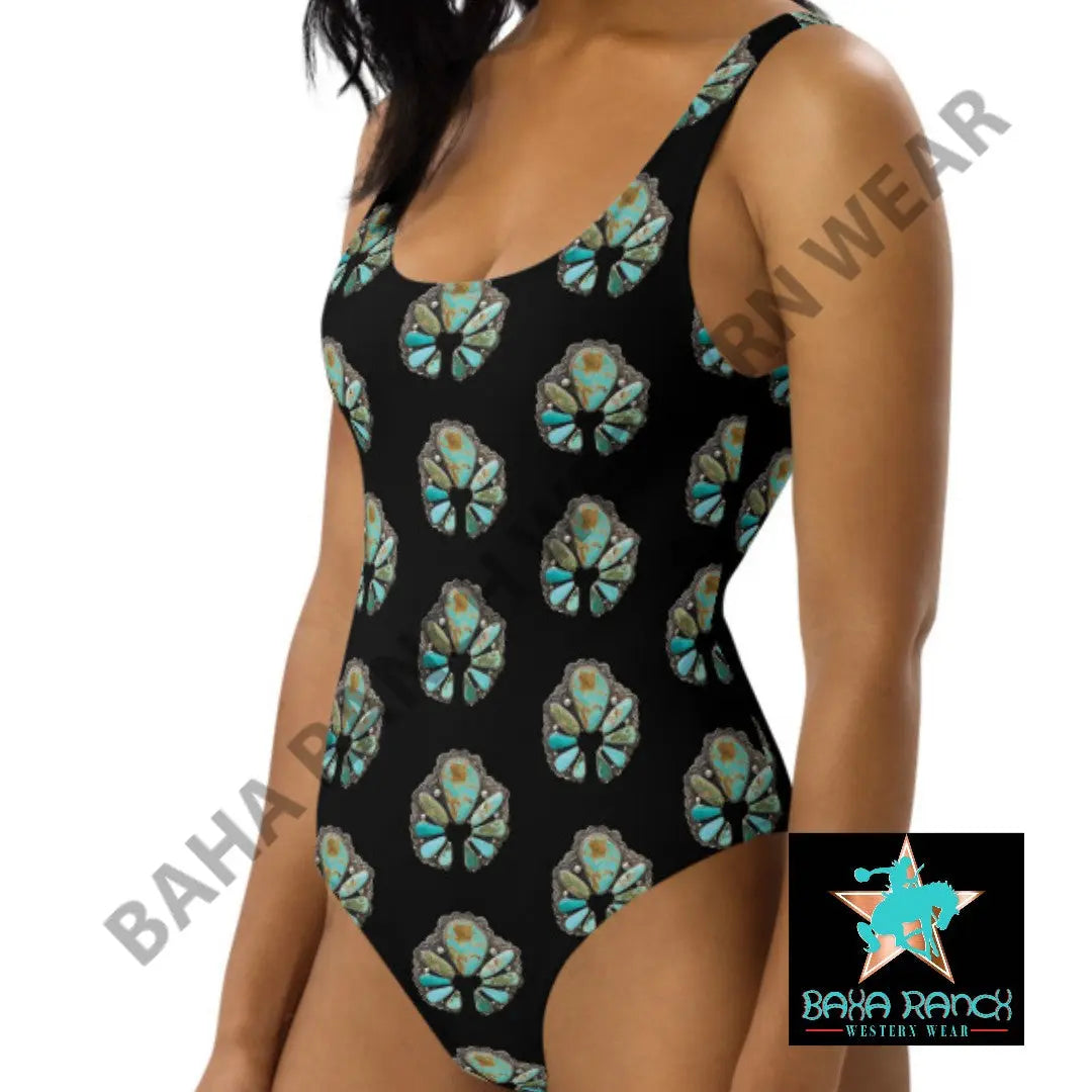 Yeehaw Black Naja One Piece Swimsuit Baha Ranch Western Wear