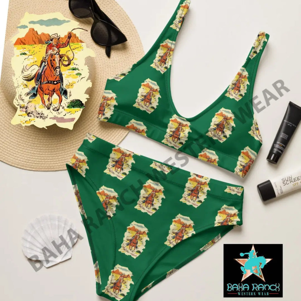 Ready To Ship Yeehaw Ride Em Cowboy Bikini Size XL Baha Ranch Western Wear