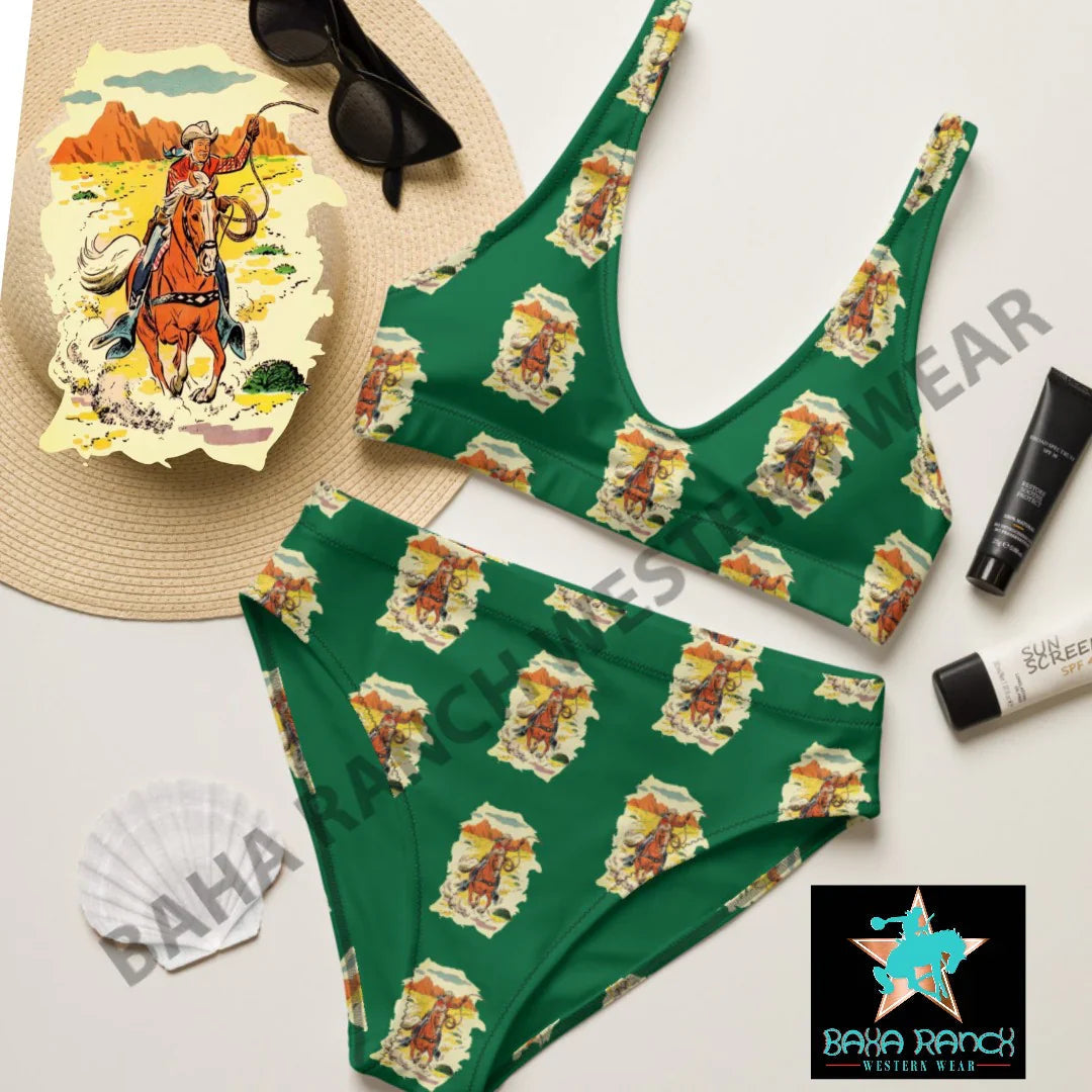 Yeehaw Vintage Cowboy Bikini XL Baha Ranch Western Wear