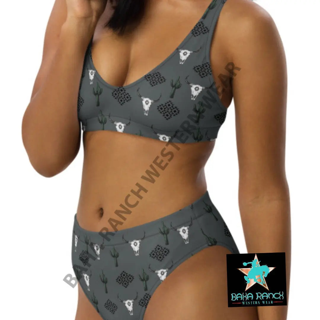 Yeehaw Aztec Bull Skull Bikini Baha Ranch Western Wear