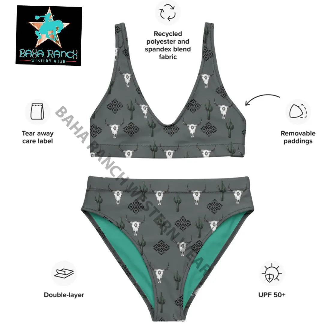 Yeehaw Aztec Bull Skull Bikini Baha Ranch Western Wear