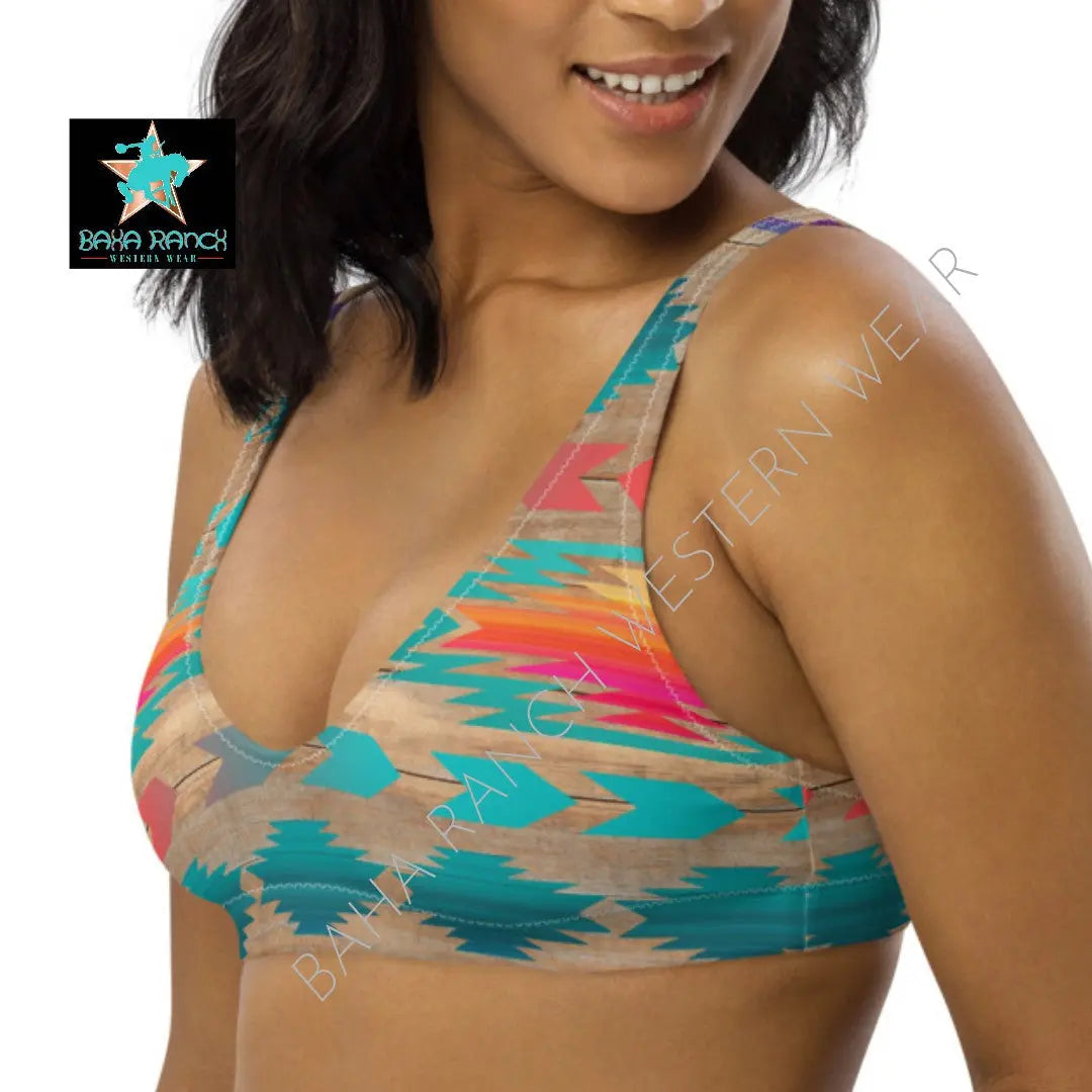 Yeehaw Southwest Aztec Bikini Top Baha Ranch Western Wear