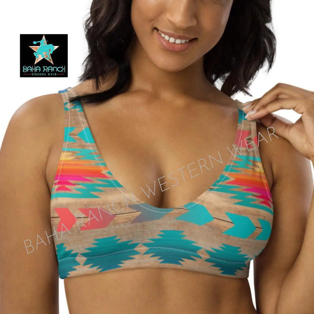 Yeehaw Southwest Aztec Bikini Top Baha Ranch Western Wear
