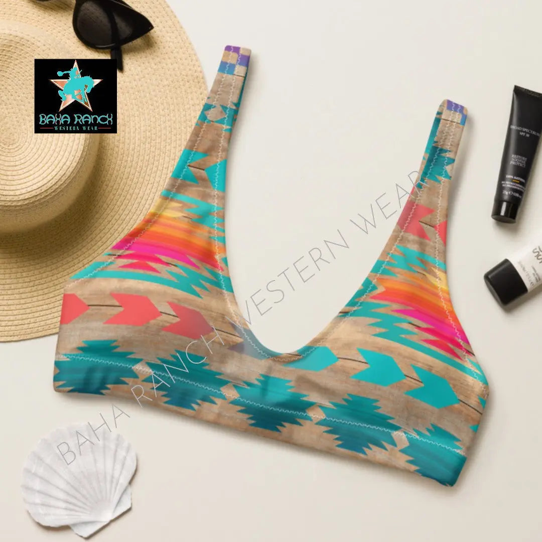 Yeehaw Southwest Aztec Bikini Top Baha Ranch Western Wear
