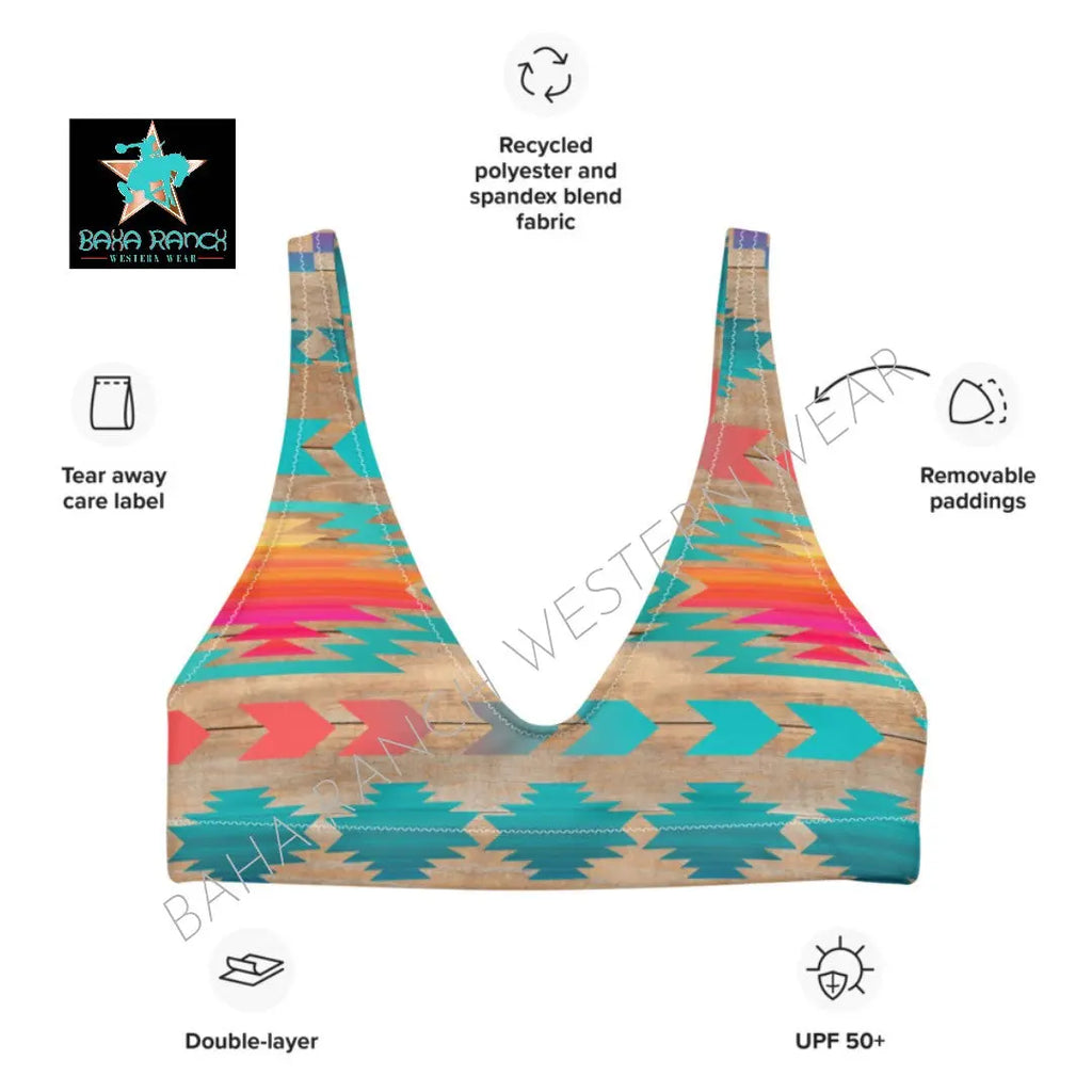 Yeehaw Southwest Aztec Bikini Top Baha Ranch Western Wear