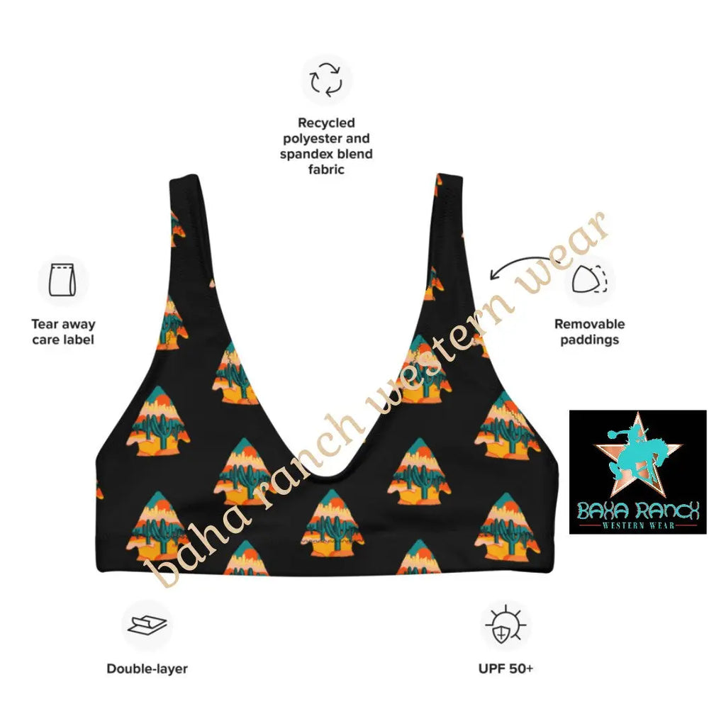 Yeehaw Desert Arrowhead Bikini Top Baha Ranch Western Wear