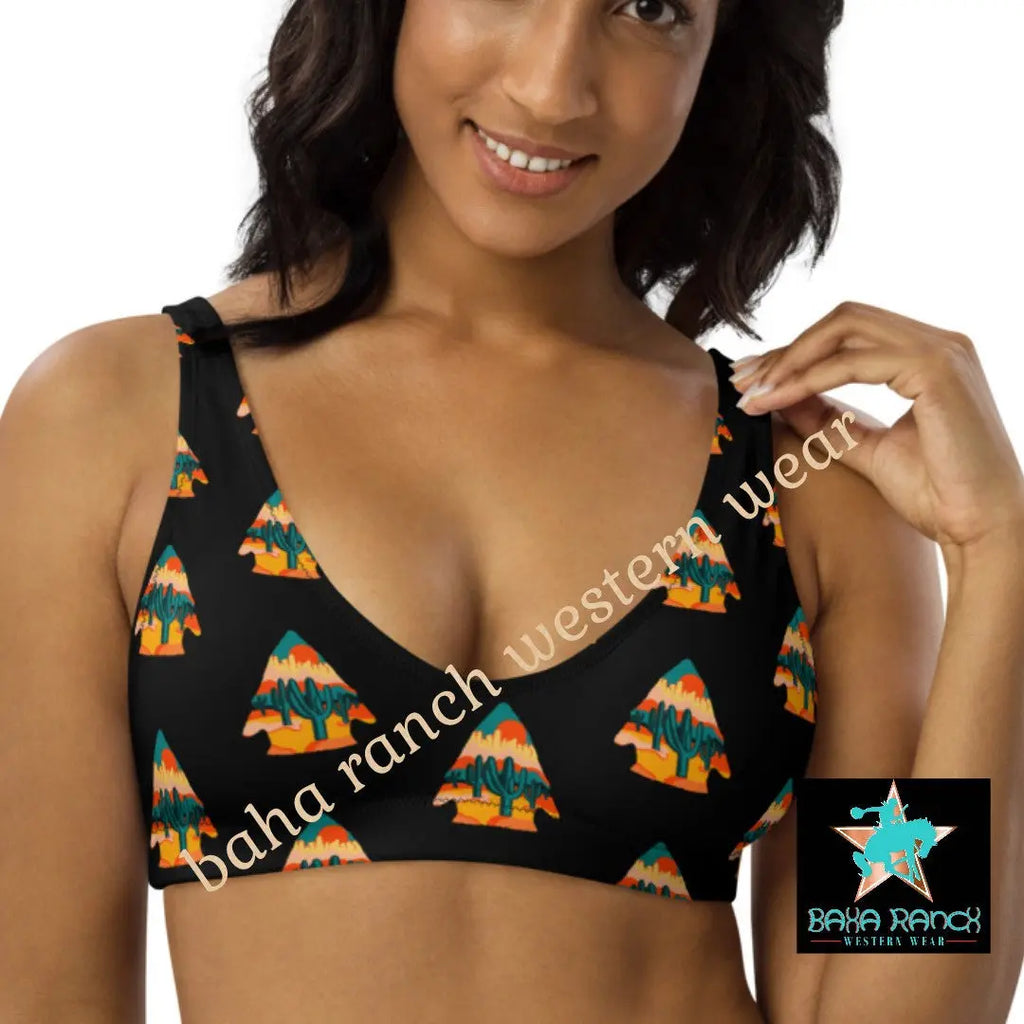 Yeehaw Desert Arrowhead Bikini Top Baha Ranch Western Wear