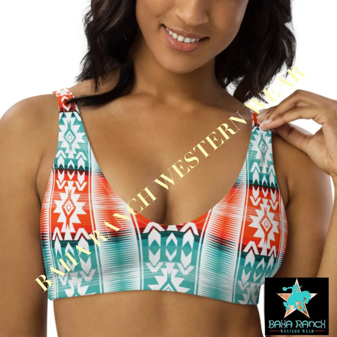 Yeehaw Aztec Print Bikini Top Baha Ranch Western Wear