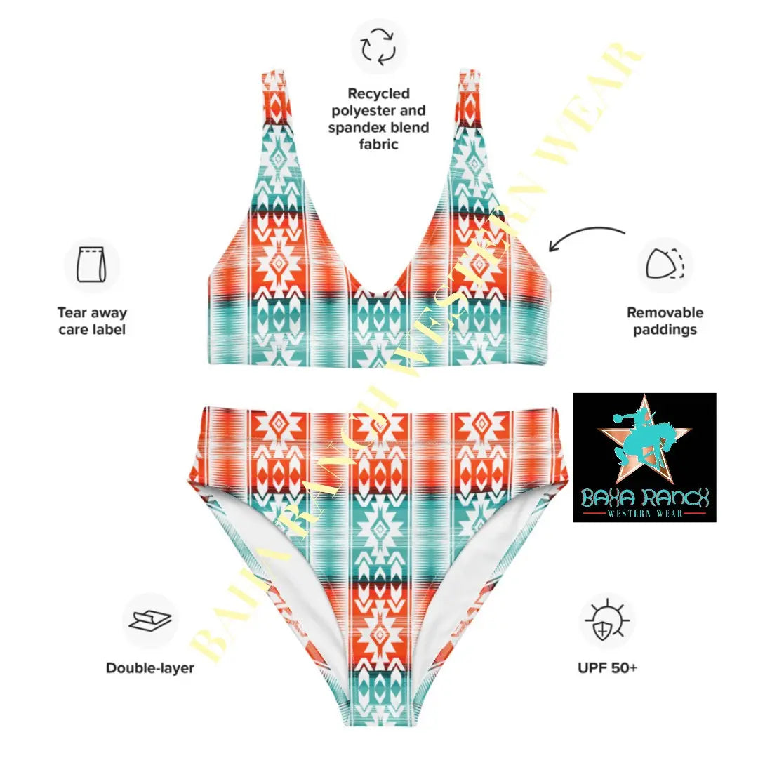 Yeehaw Aztec Print Bikini Baha Ranch Western Wear