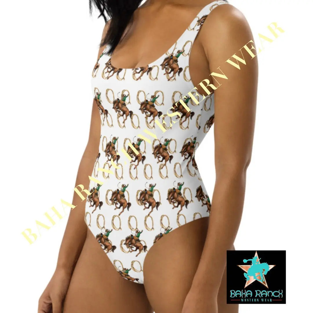 Yeehaw Rope & Ride One-Piece Swimsuit Baha Ranch Western Wear