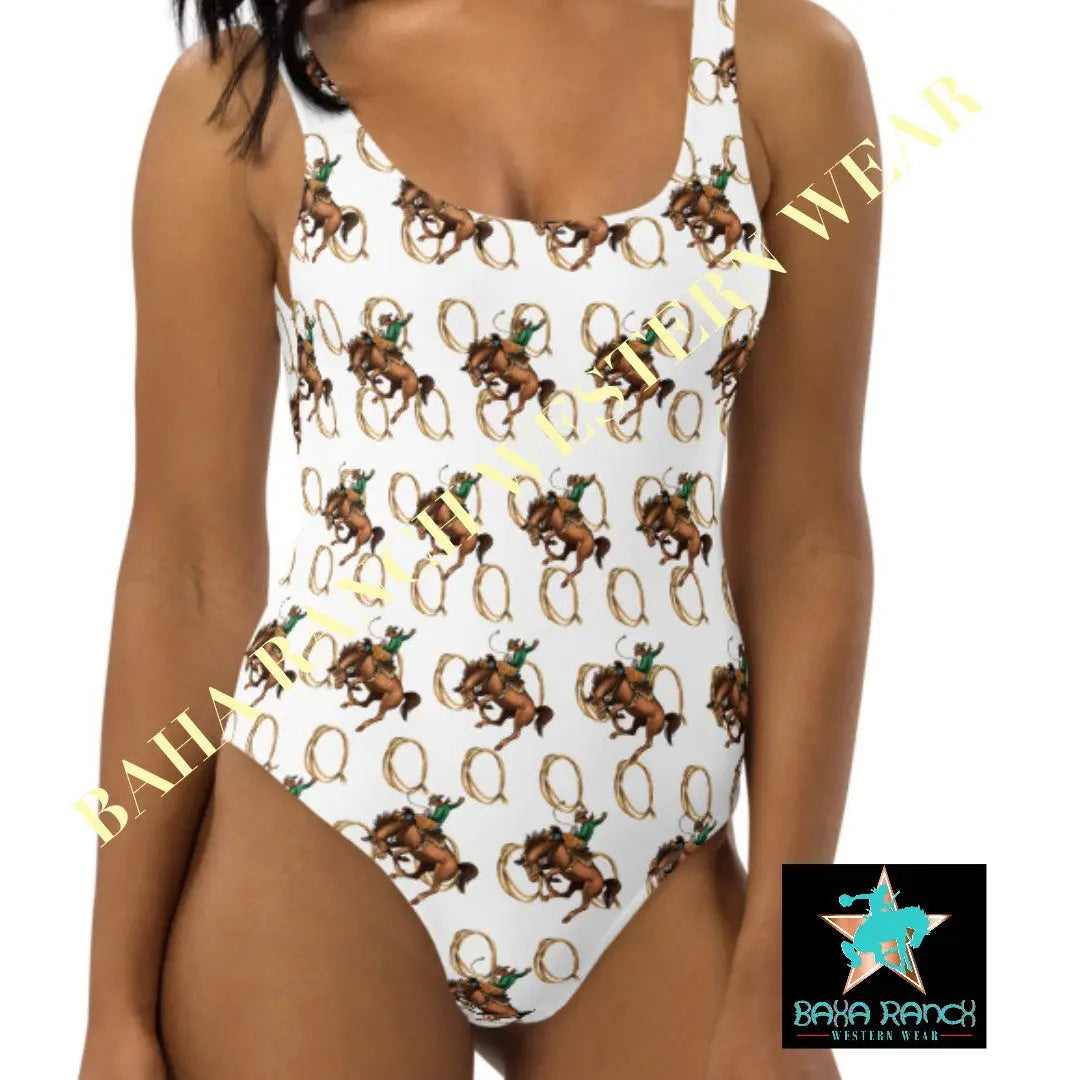 Yeehaw Rope & Ride One-Piece Swimsuit Baha Ranch Western Wear