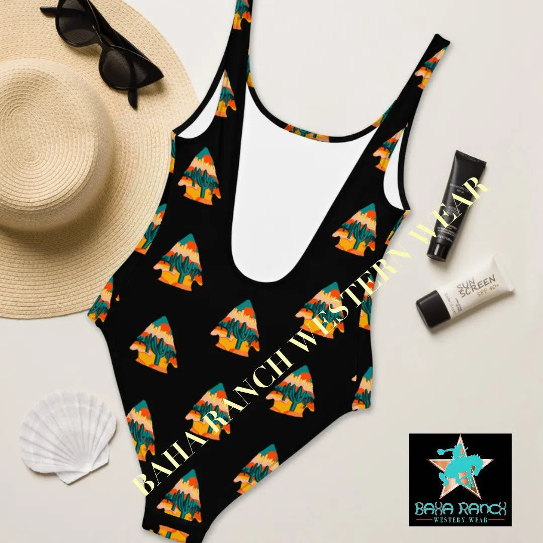 Yeehaw Desert Arrowhead One-Piece Swimsuit Baha Ranch Western Wear