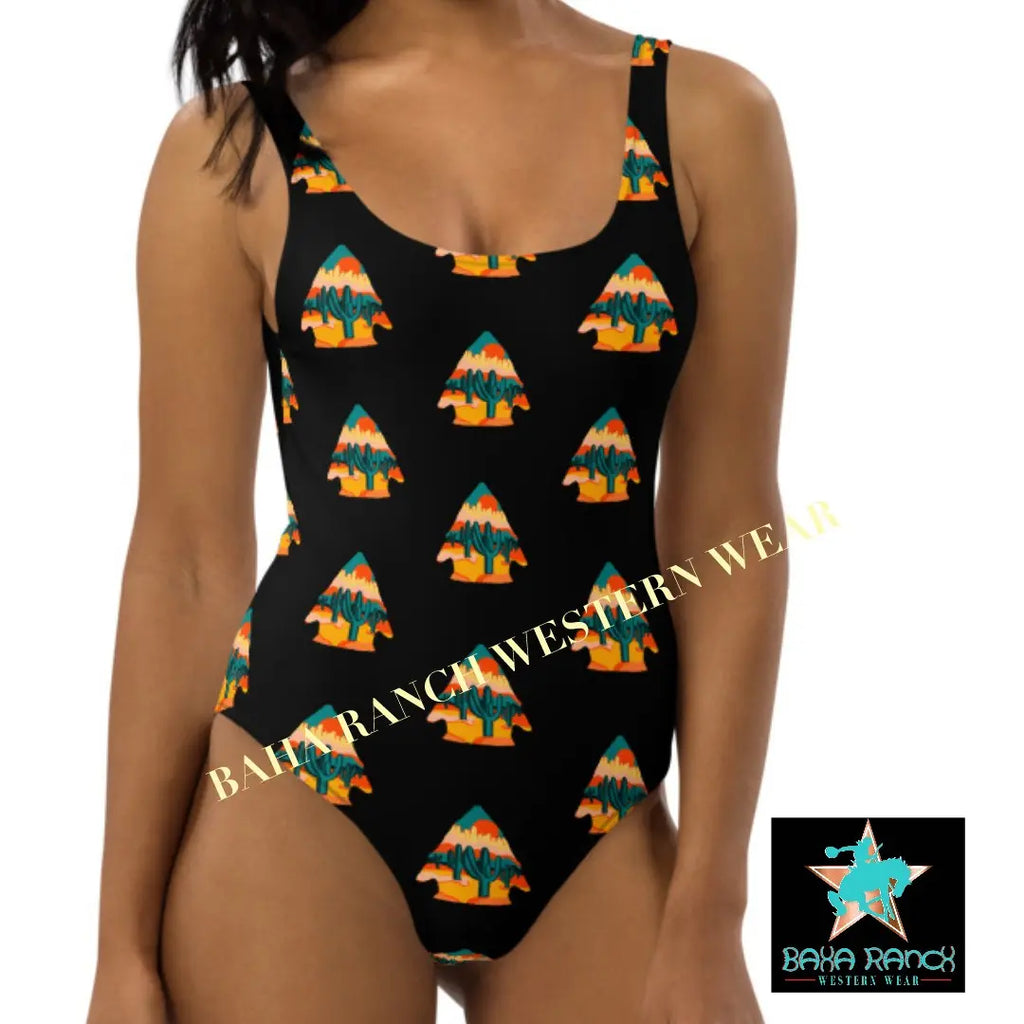 Yeehaw Desert Arrowhead One-Piece Swimsuit Baha Ranch Western Wear