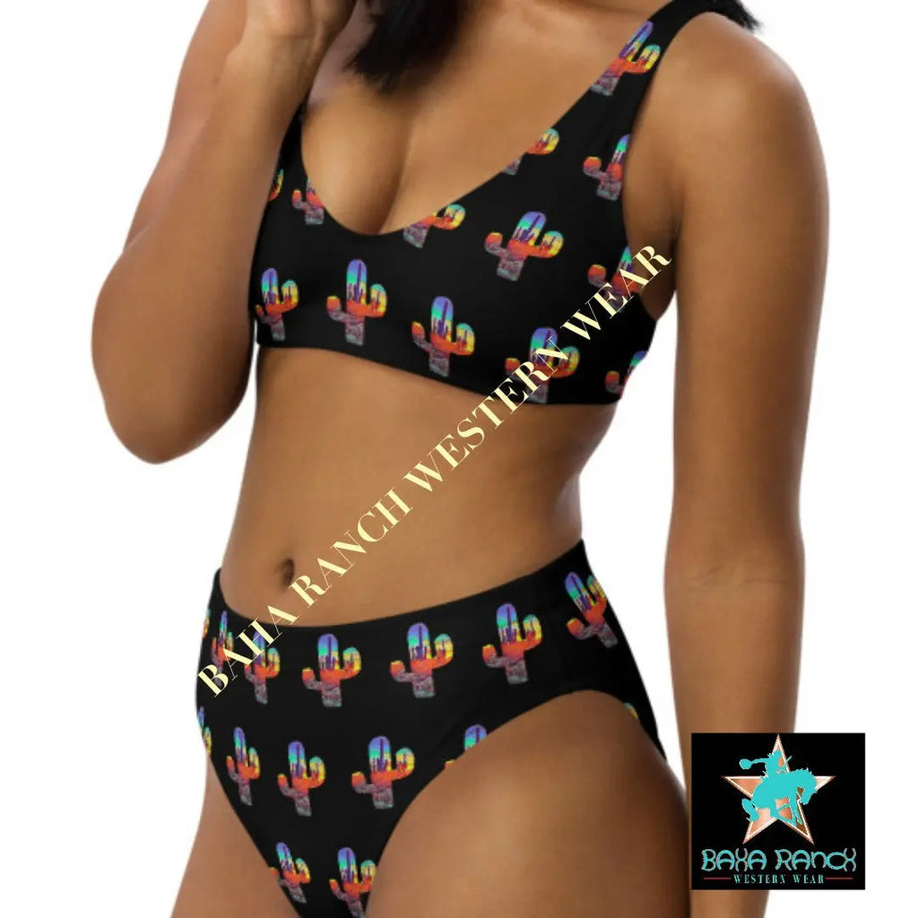Yeehaw Sunset Cactus Bikini Baha Ranch Western Wear