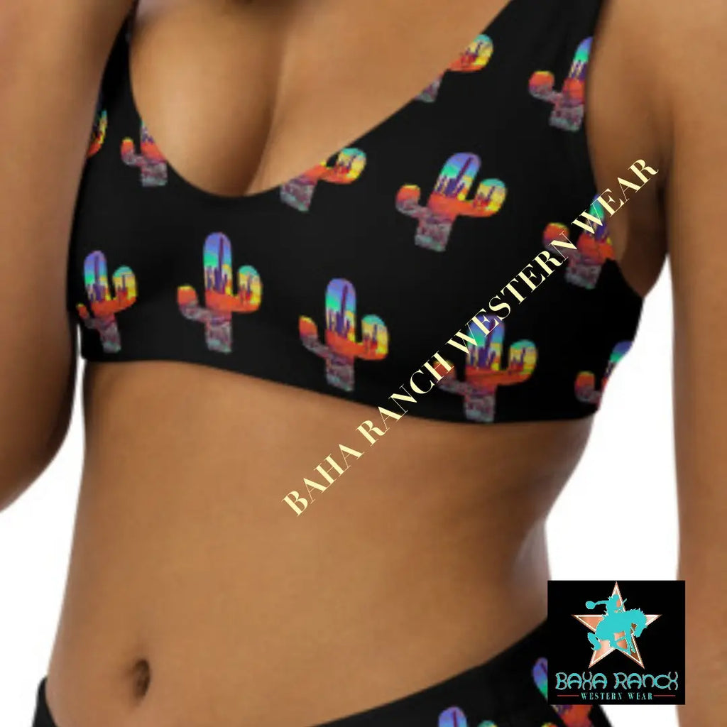 Yeehaw Sunset Cactus Bikini Baha Ranch Western Wear