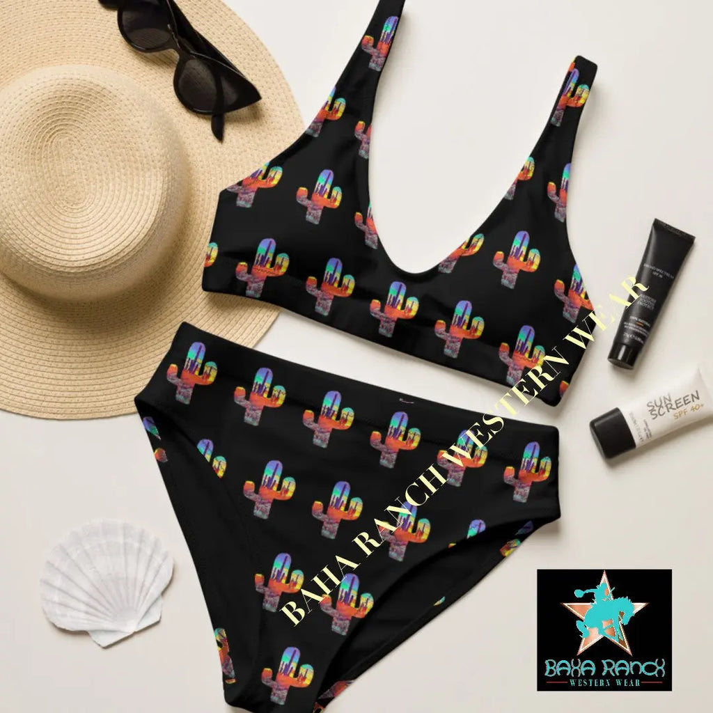 Yeehaw Sunset Cactus Bikini Baha Ranch Western Wear