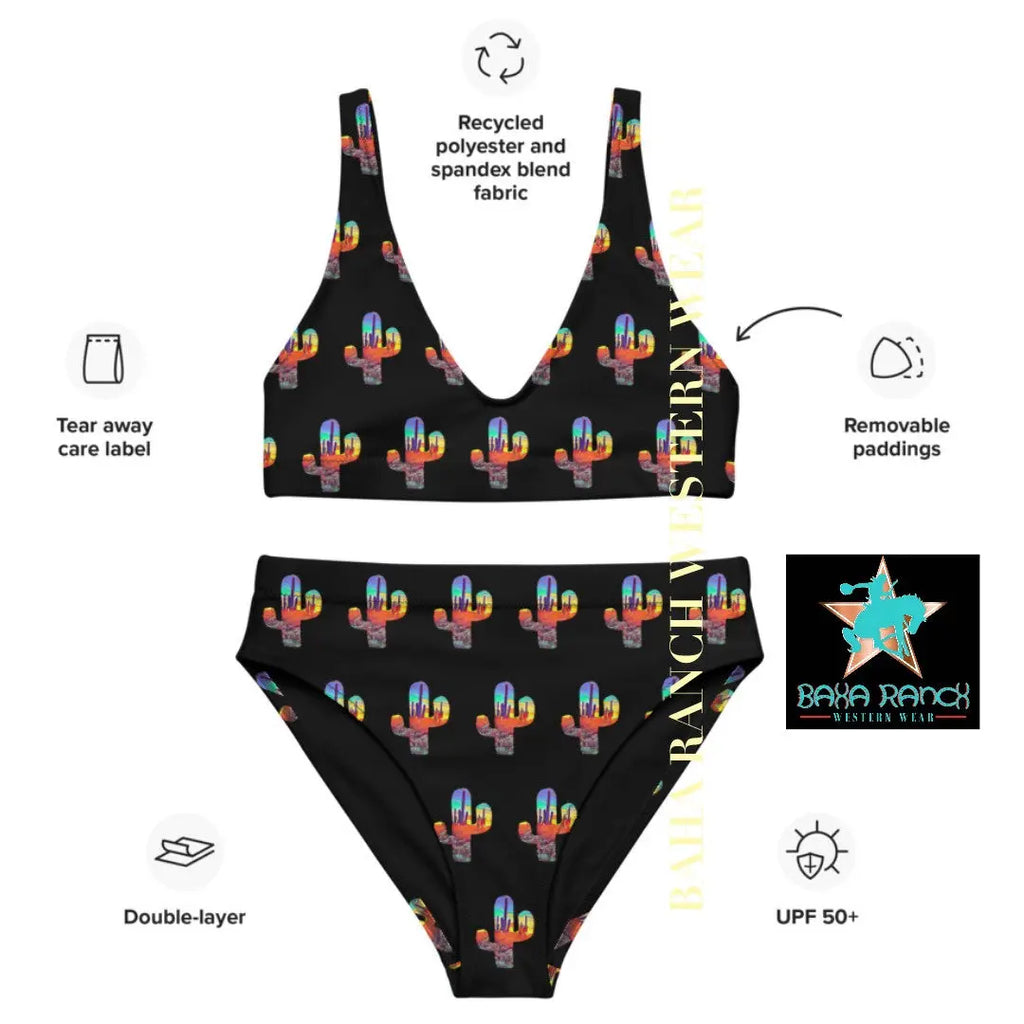 Yeehaw Sunset Cactus Bikini Baha Ranch Western Wear