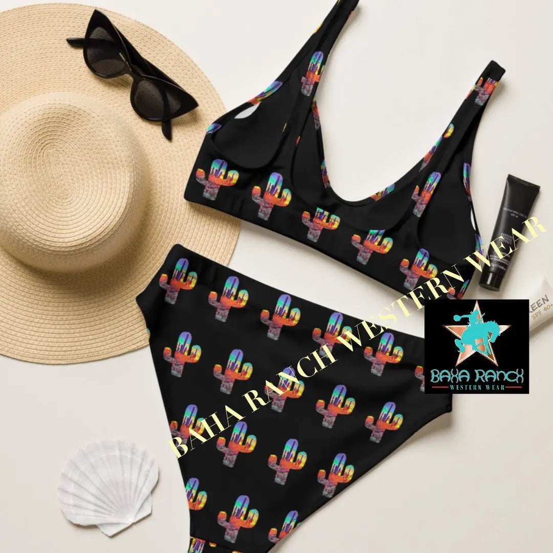 Yeehaw Sunset Cactus Bikini Baha Ranch Western Wear