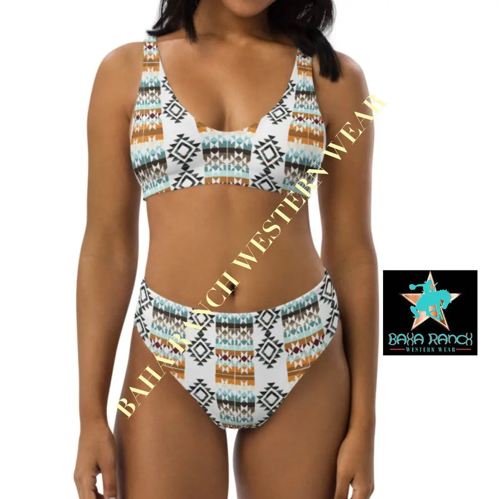 Yeehaw Aztec Blanket Print Bikini Baha Ranch Western Wear