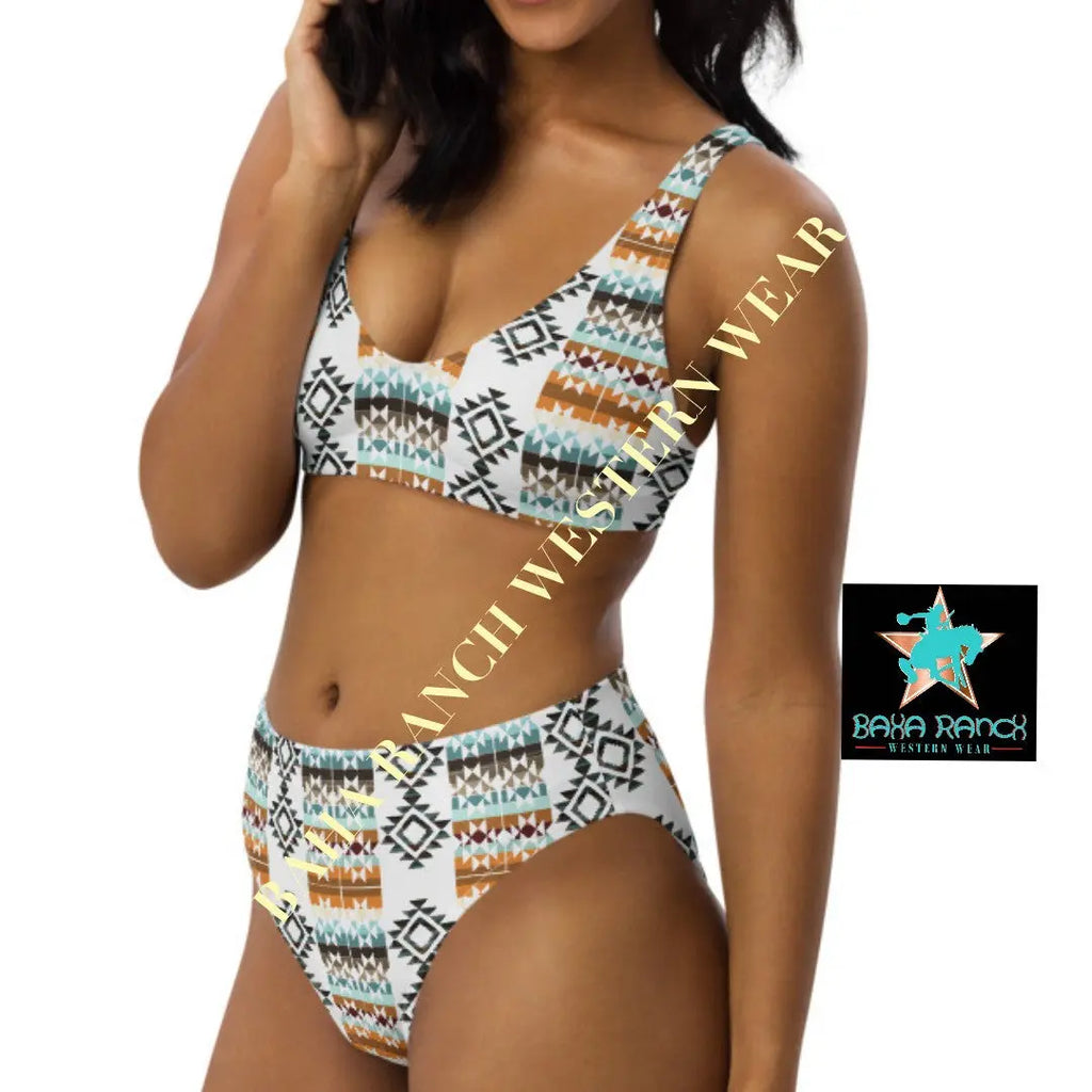 Yeehaw Aztec Blanket Print Bikini Baha Ranch Western Wear
