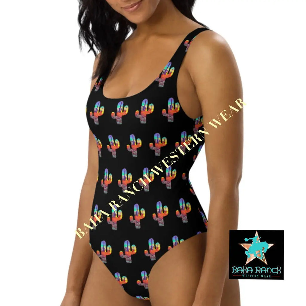 Yeehaw Sunset Desert One-Piece Swimsuit Baha Ranch Western Wear